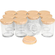 200ml Transparent Glass Jar with Wooden Lid for Candle Making (1pc)