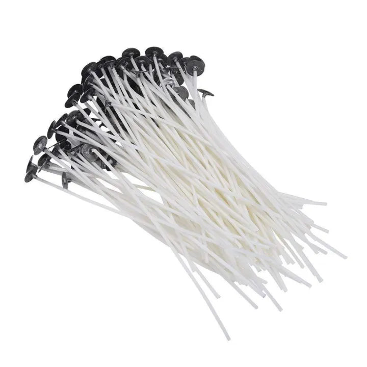 Pack of 30, 50 and 100 pcs Natural Soy Wax Candle Wicks – Pre-Waxed & Tabbed for Handmade Candles