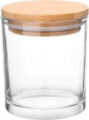 200ml Transparent Glass Jar with Wooden Lid for Candle Making (1pc)