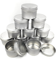 Premium Metal Tin Jars 120 ML for Candles 12 Pieces – Durable & Stylish Containers