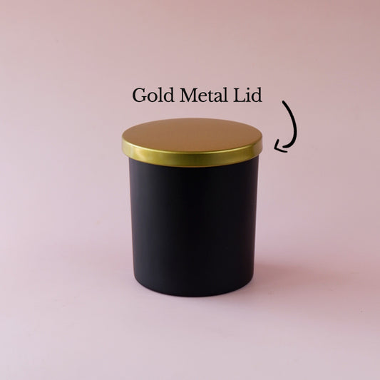 Luxury Black Jar with Golden Lid for Candle Making | Elegant & Reusable