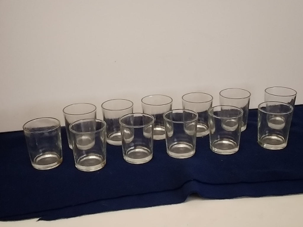 Set of 12 Transparent Glass Candle Jars