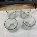 Set of 12 Transparent Glass Candle Jars