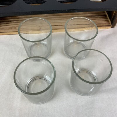 Set of 12 Transparent Glass Candle Jars